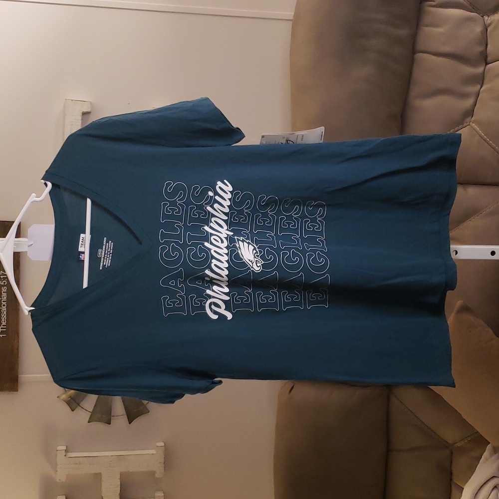 NFL Team Apparel Women's Teal Shirt Philadelphia Eagles L Nwt